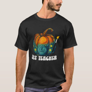 Art Teacher Pumpkin Halloween Funny Night Men Wome T-Shirt
