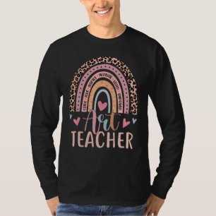 Art Teacher Rainbow Leopard Print Artist  Teaching T-Shirt