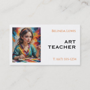 Art Teacher   Sepia Business Card
