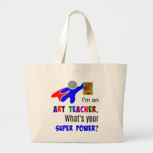 Art Teacher Superhero Large Tote Bag