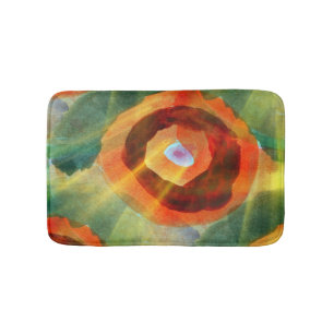 art texture abstract water green, orange, circle bath mat