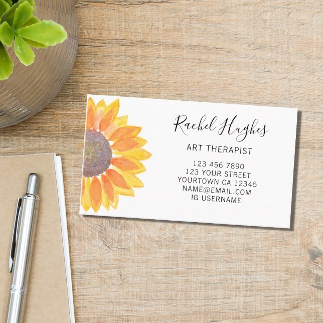 Art Therapist Sunflower Business Card (Creator Uploaded)