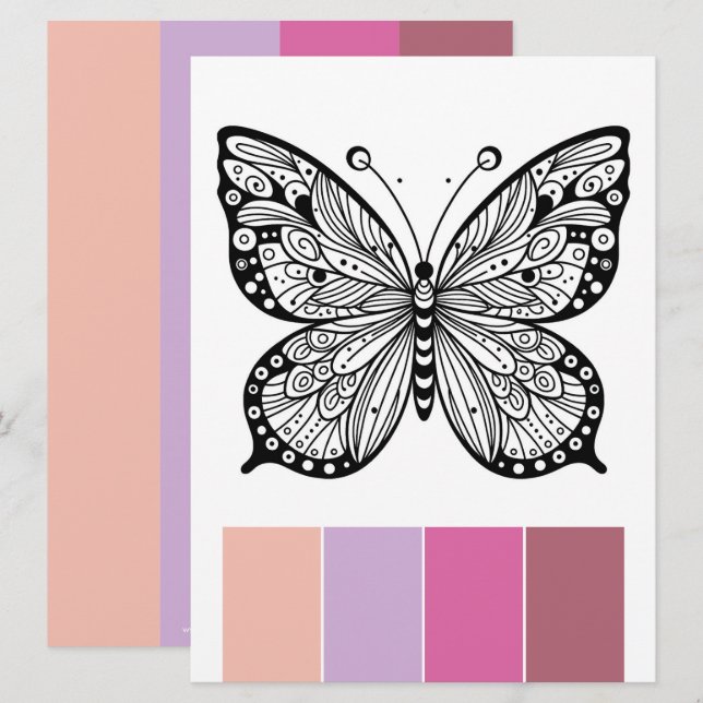 Art Therapy Colouring Cards Butterfly (Front/Back)