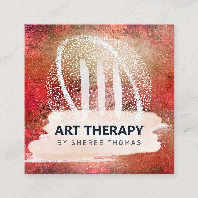 Art Therapy Meditation Square Business Card (Front)