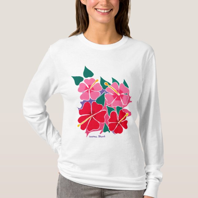 Art Top: Flowery Hibiscus Long sleeve top (Front)