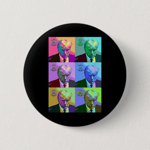 Art Trump Mugshot 6 Cm Round Badge