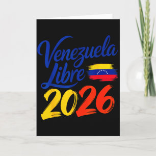 Art Venezuela Libre Patriotic Freedom Flag Card