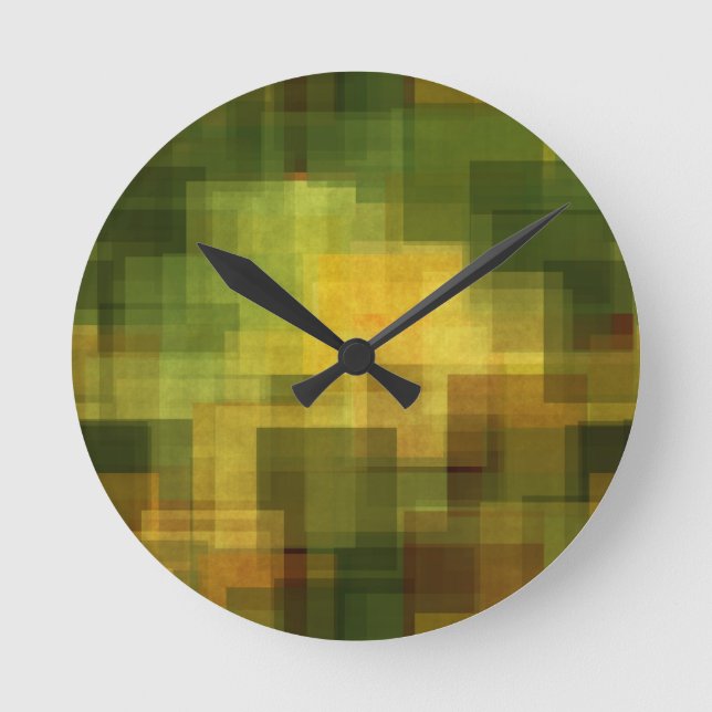 art vintage colourful abstract geometric 2 round clock (Front)