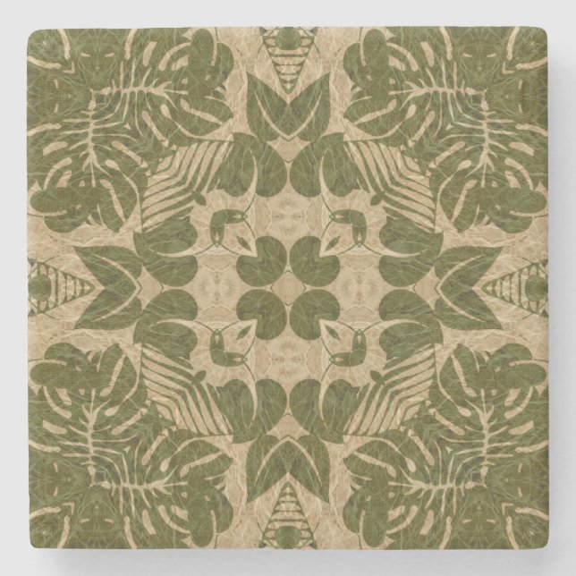 Art vintage damask pattern stone coaster (Front)
