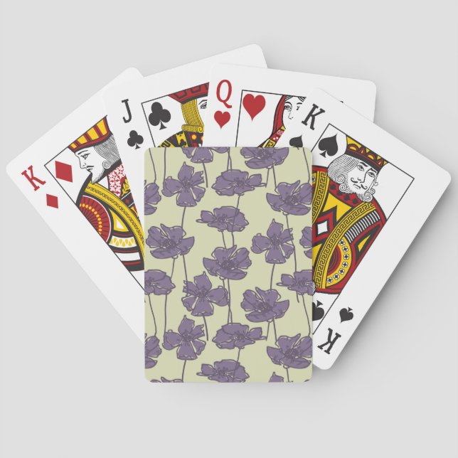 Art vintage floral pattern background playing cards (Back)