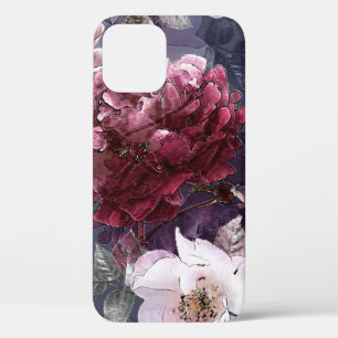 art vintage pencil floral colourful seamless patte iPhone 12 case