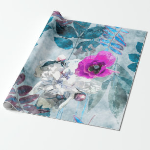 art vintage watercolor colorful floral seamless pa wrapping paper