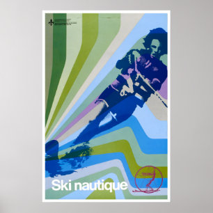 Art Water Skiing Retro Poster Print Vintage Home