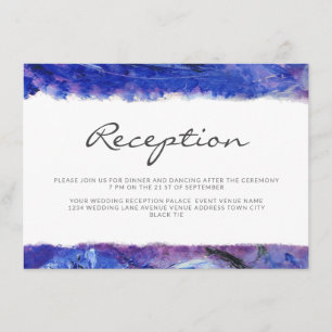 Art Wedding Reception Blue Enclosure Card