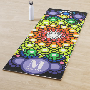 Art With Points Beautiful Mandal Custom Name Yoga  Yoga Mat