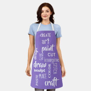 Art Words Purple Apron