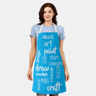 Art Words Teal Apron