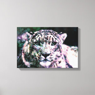 Art - Wrapped Canvas - Snow Leopard Mixed Media