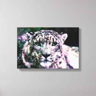 Art - Wrapped Canvas - Snow Leopard Mixed Media