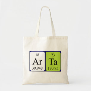 Arta periodic table name tote bag