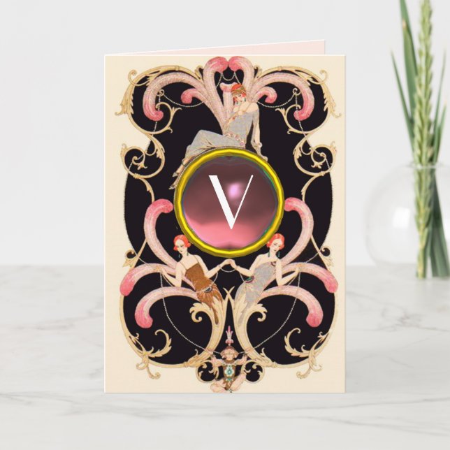 ARTDECO BEAUTY FASHION MONOGRAM Valentine's Day Holiday Card (Front)