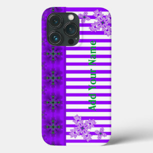 Artdeco Flowers in Retro Style , Add Your Name iPhone 13 Pro Case