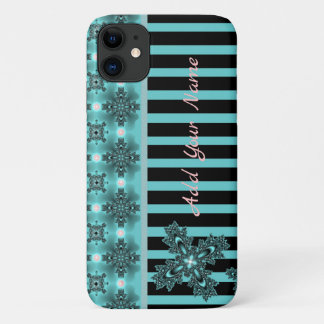 Artdeco Flowers in Retro Style , Add Your Name Case-Mate iPhone Case