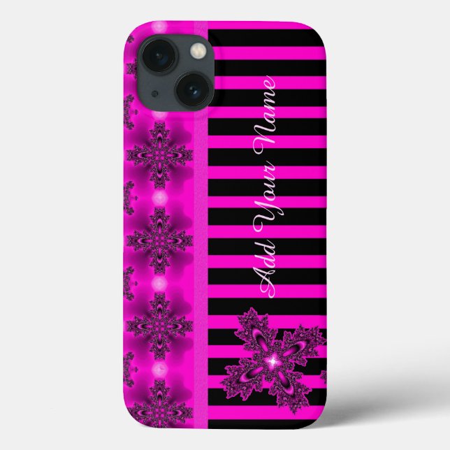 Artdeco Flowers in Retro Style , Add Your Name Case-Mate iPhone Case (Back)