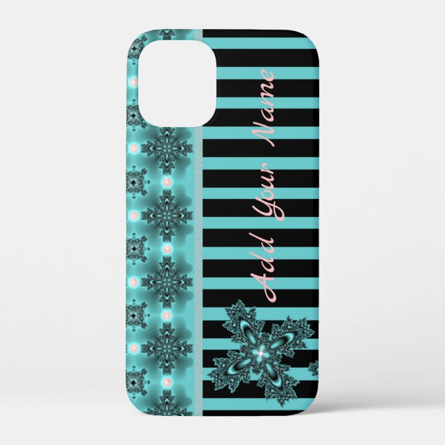 Artdeco Flowers in Retro Style , Add Your Name Case-Mate iPhone Case (Back)