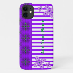 Artdeco Flowers in Retro Style , Add Your Name Case-Mate iPhone Case
