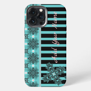 Artdeco Flowers in Retro Style , Add Your Name iPhone 13 Pro Max Case