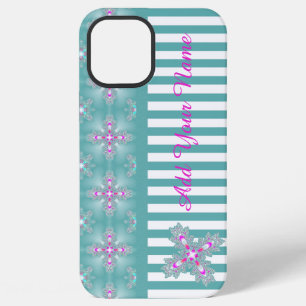 Artdeco Flowers in Retro Style , Add Your Name iPhone 12 Pro Max Case