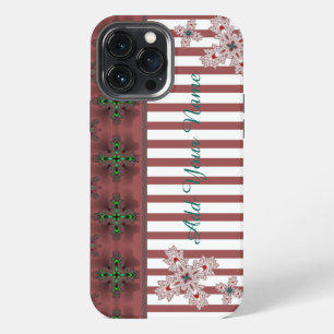 Artdeco Flowers in Retro Style , Add Your Name iPhone 13 Pro Max Case