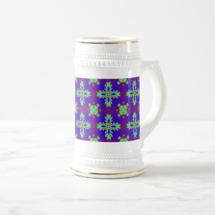 Artdeco Flowers in Retro Style Beer Stein