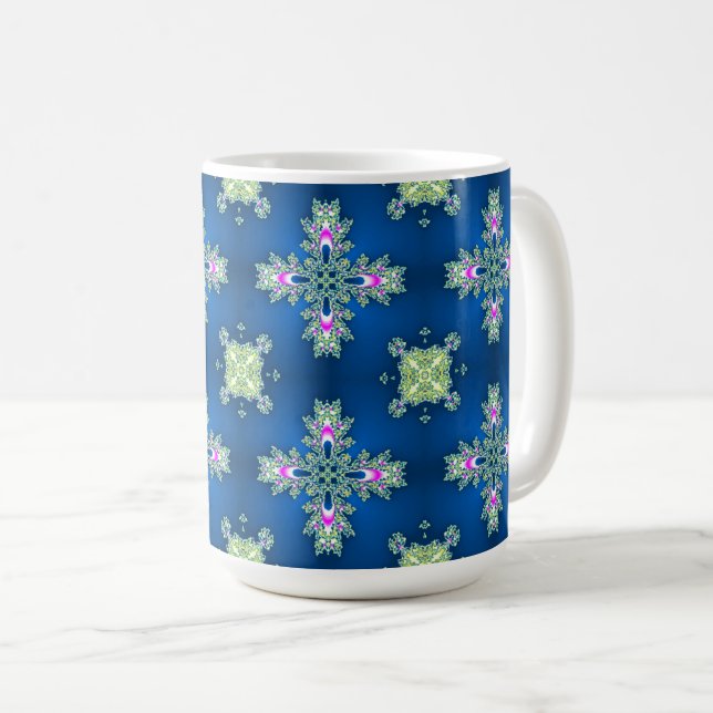 Artdeco Flowers in Retro Style Coffee Mug (Front Right)