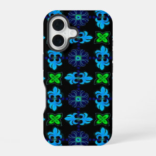 Artdeco Flowers in Retro Style iPhone 16 Case