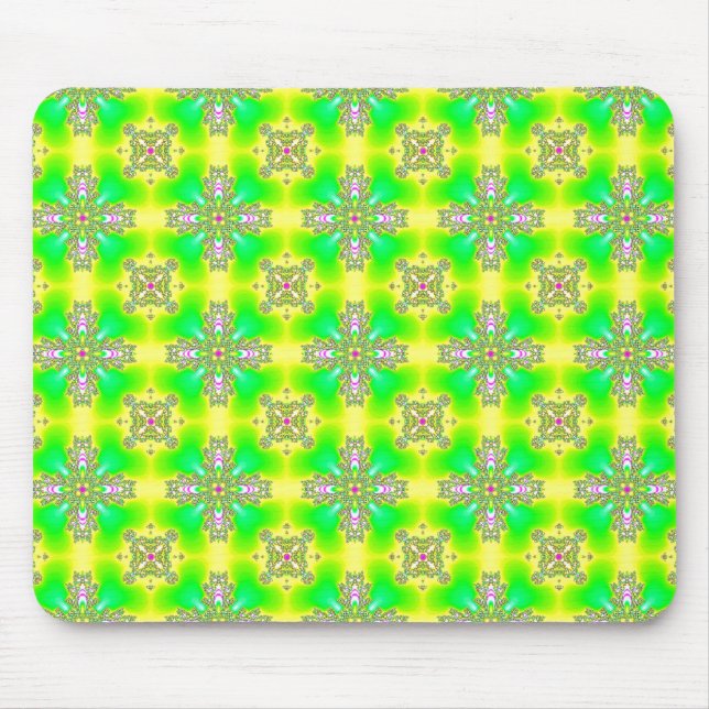 Artdeco Flowers in Retro Style Mouse Pad (Front)