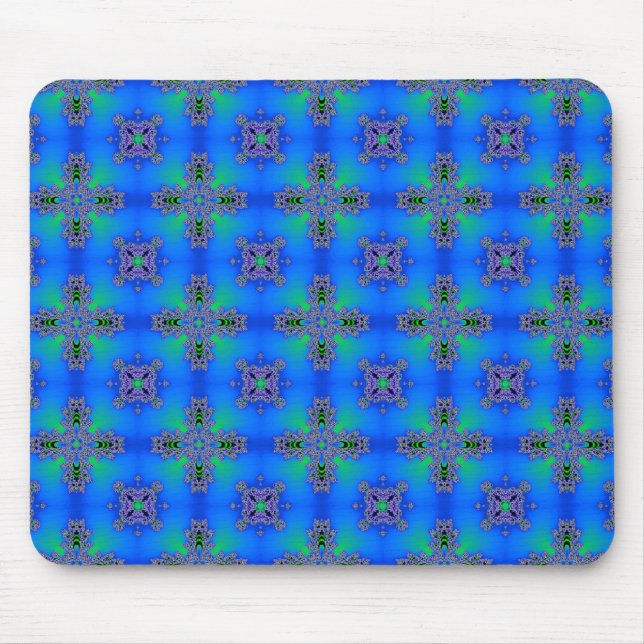Artdeco Flowers in Retro Style Mouse Pad (Front)