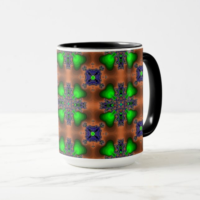 Artdeco Flowers in Retro Style Mug (Front Right)