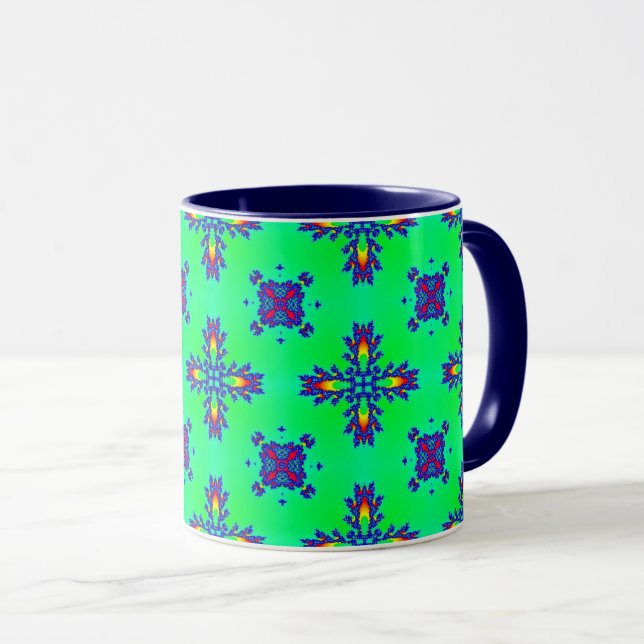 Artdeco Flowers in Retro Style Mug (Front Right)