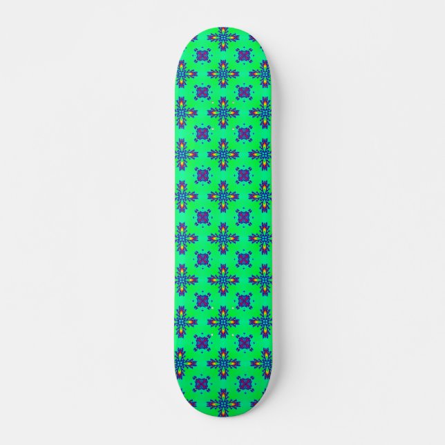 Artdeco Flowers in Retro Style Skateboard (Front)