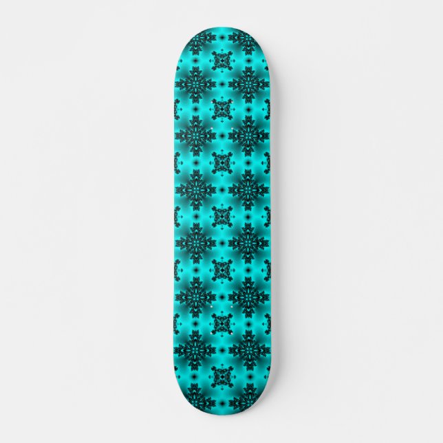 Artdeco Flowers in Retro Style Skateboard (Front)
