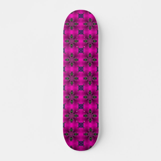 Artdeco Flowers in Retro Style Skateboard (Front)