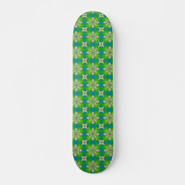 Artdeco Flowers in Retro Style Skateboard (Front)