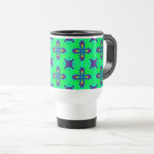 Artdeco Flowers in Retro Style Travel Mug
