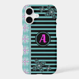 Artdeco Flowers in Retro Style with monogram
