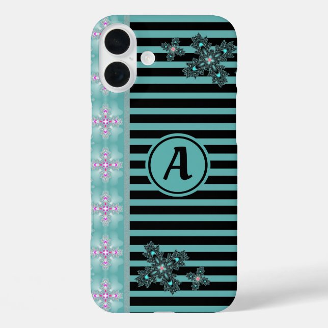 Artdeco Flowers in Retro Style with monogram Case-Mate iPhone Case (Back)