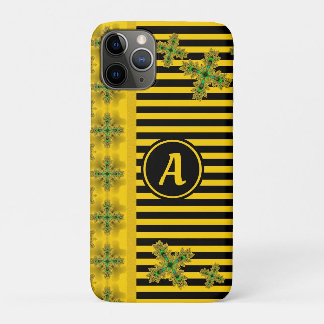 Artdeco Flowers in Retro Style with monogram Case-Mate iPhone Case (Back)