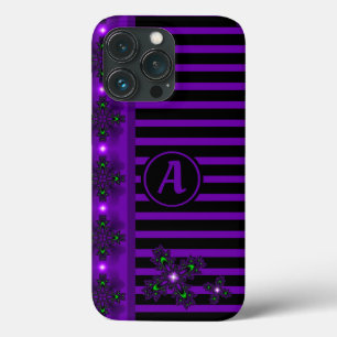 Artdeco Flowers in Retro Style with monogram iPhone 13 Pro Case