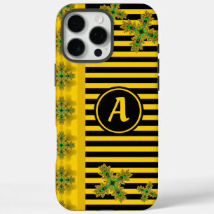 Artdeco Flowers in Retro Style with monogram iPhone 16 Pro Max Case